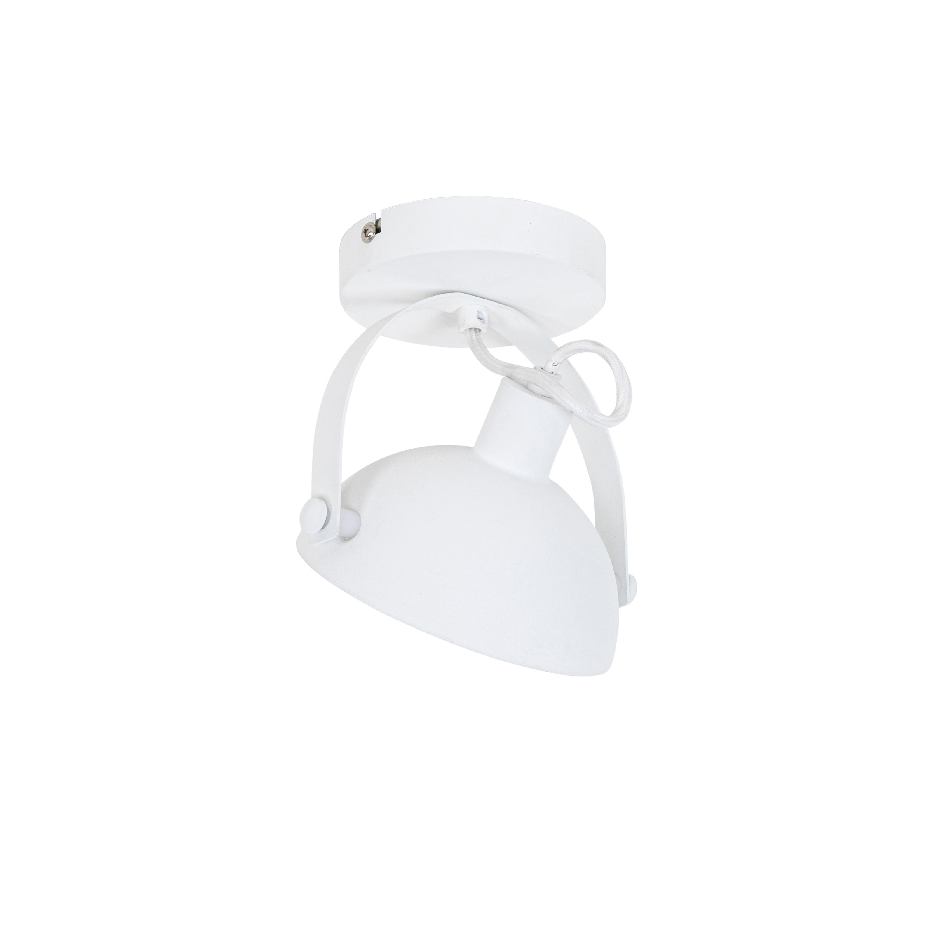 Industriële plafondlamp wit met zilver 15 cm verstelbaar - Magnax