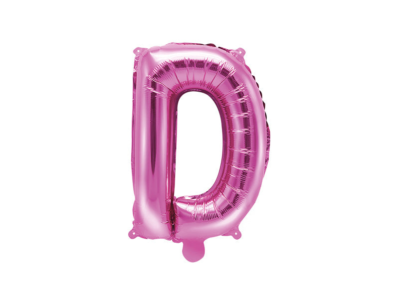 Folie Ballon Letter D Roze Leeg 35cm