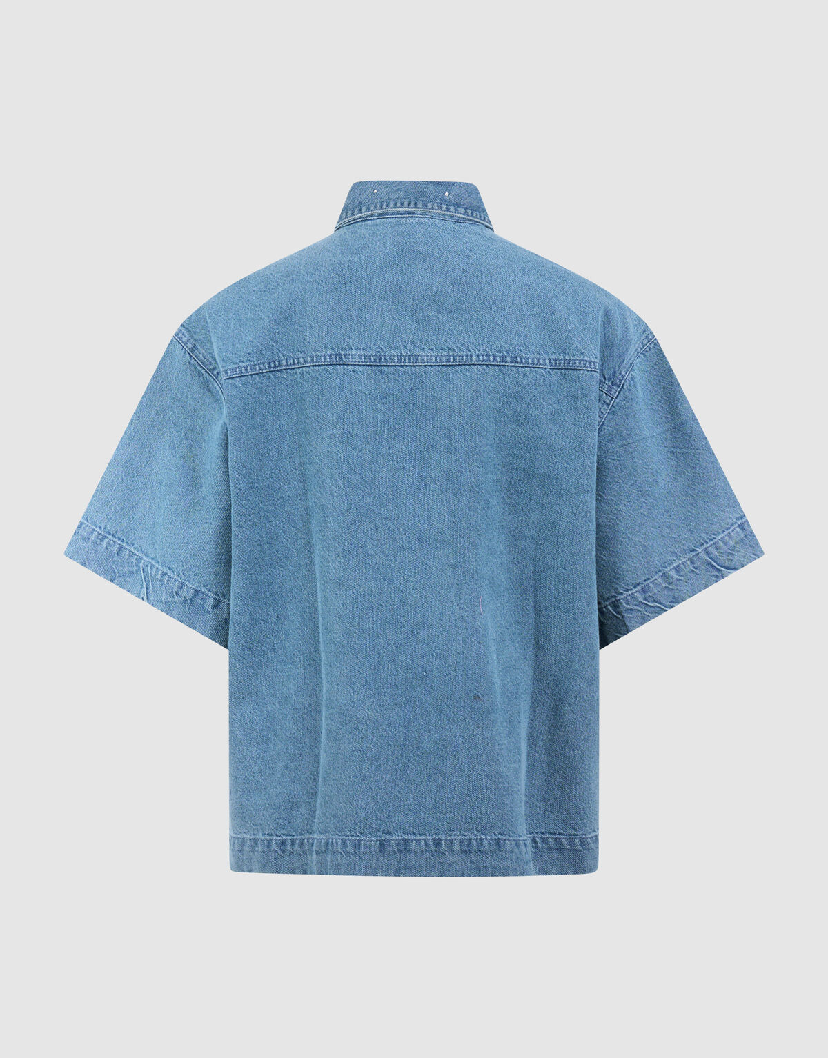 Oversized Fit Strass Denim Blouse Blauw
