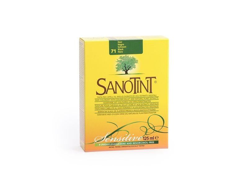 SANOTINT Haarcoloration Schwarz 125 ml Naturnahe Haarfarbe mit Extrakten von Goldhirse, Oliven, Birke und Traubenblättern