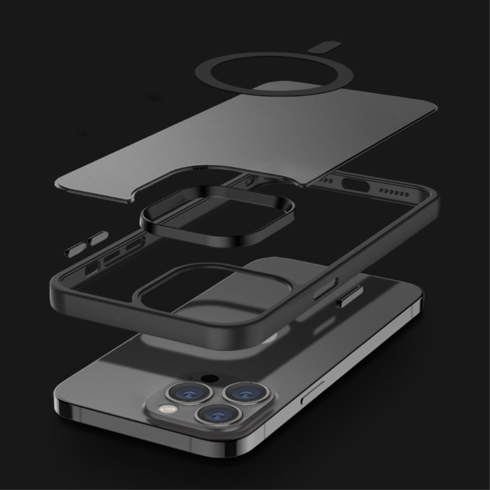 iPhone 14 Pro Max MagSafe Hybrid Hülle mit TPU Bumper - Schwarz
