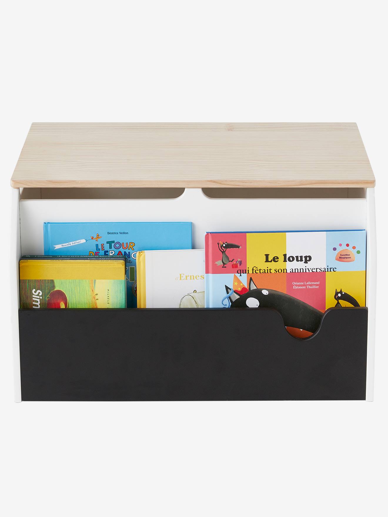 Cômoda para livros e brinquedos da linha School, branca clara, bicolor/multicolorida