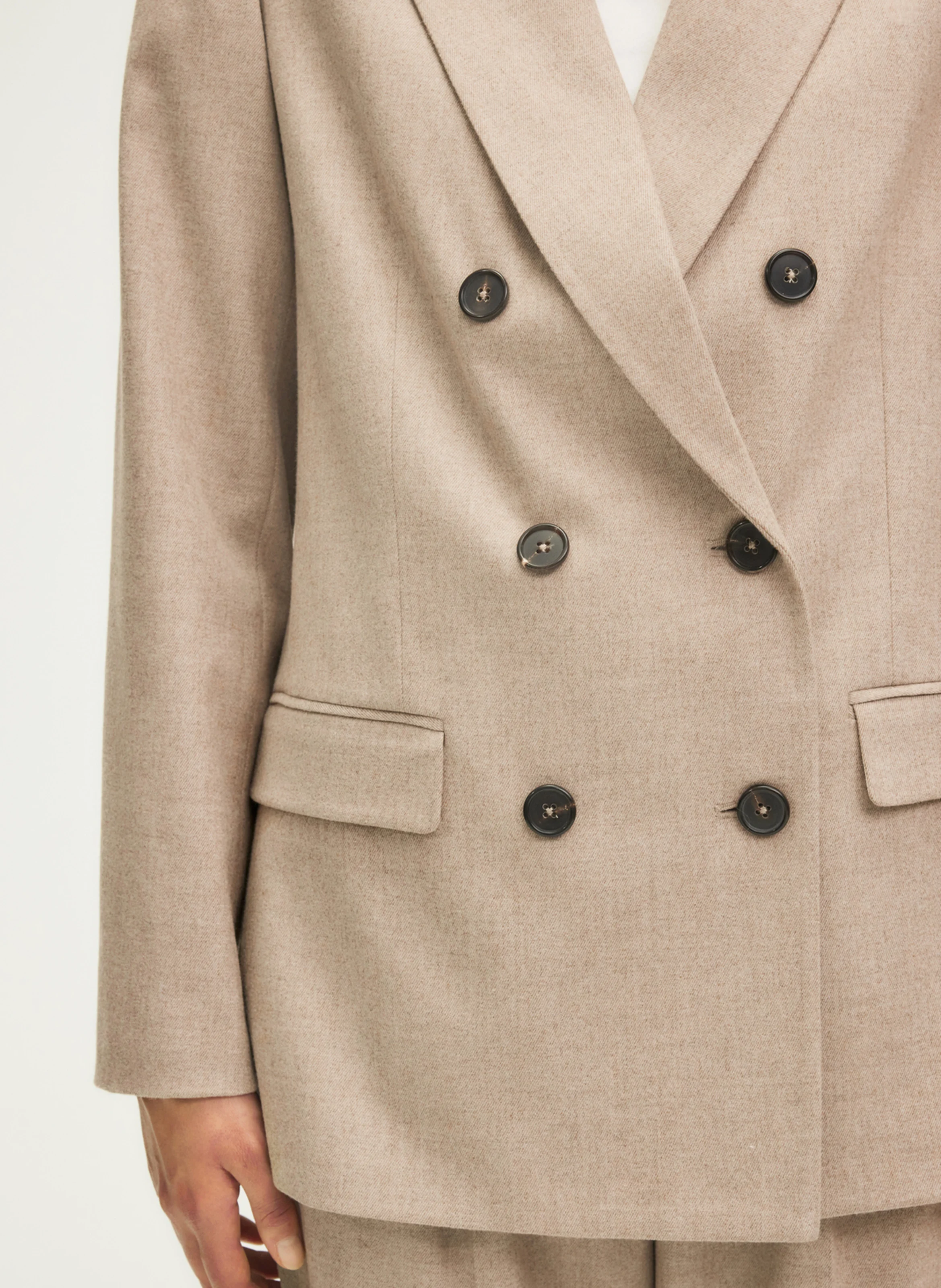 MARJORIE - Veste de tailleur droite| Beige