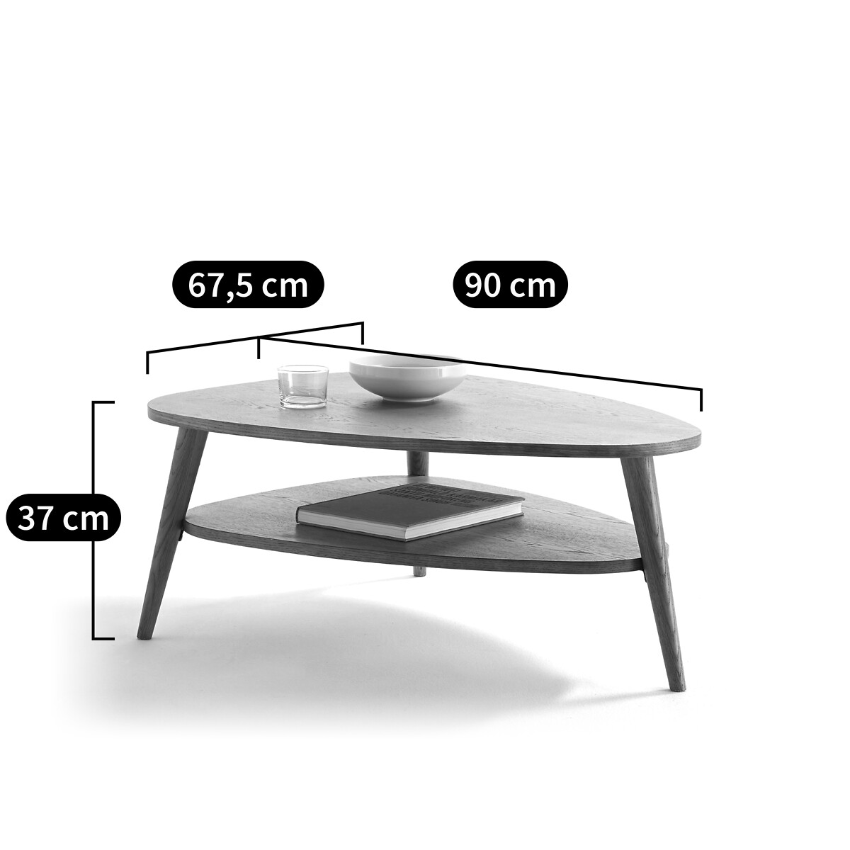 LA REDOUTE INTERIEURS<br>Mesa de centro vintage com tampo duplo, Quilda