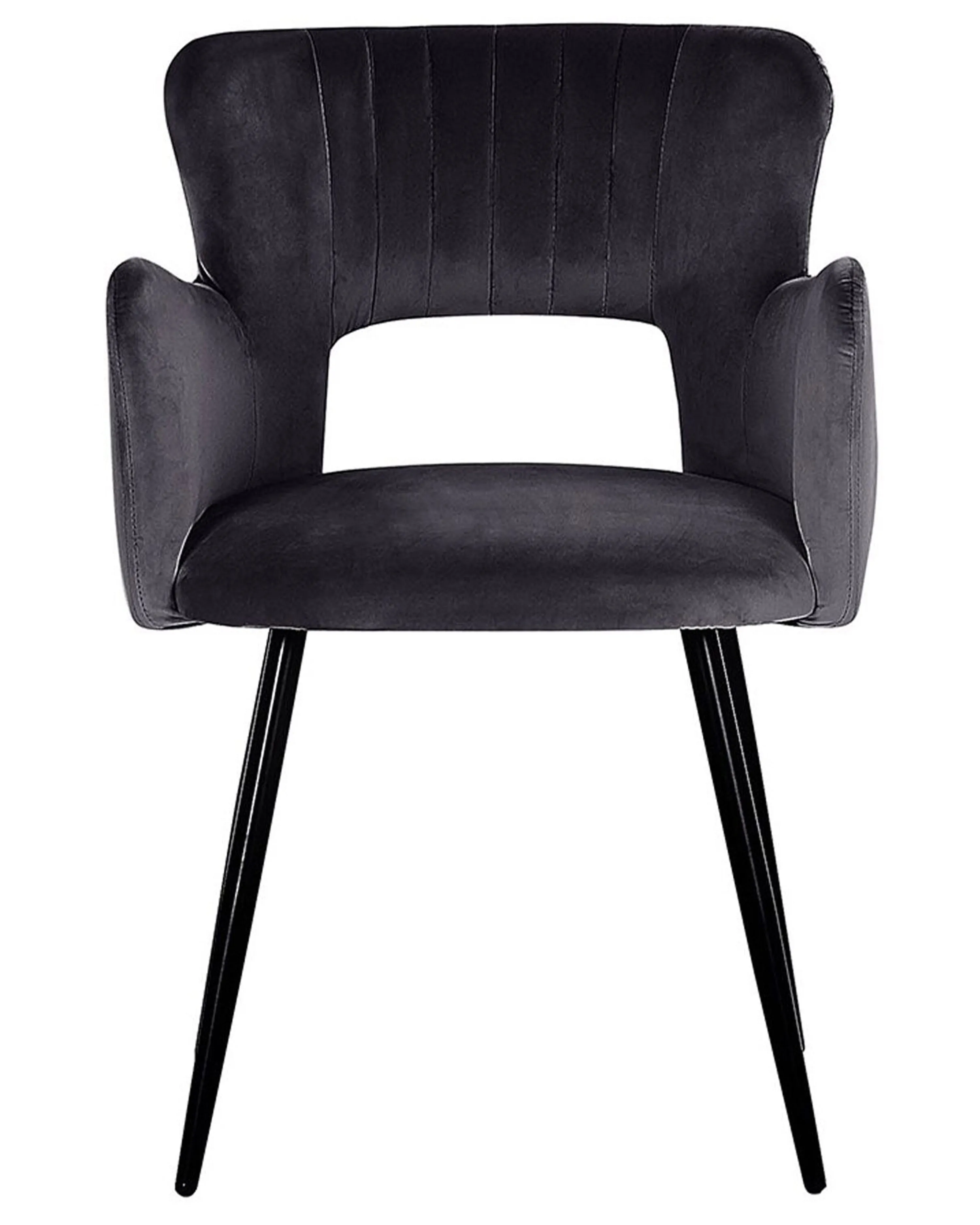 Set van 2 eetkamerstoelen SANILAC Fluweel Zwart