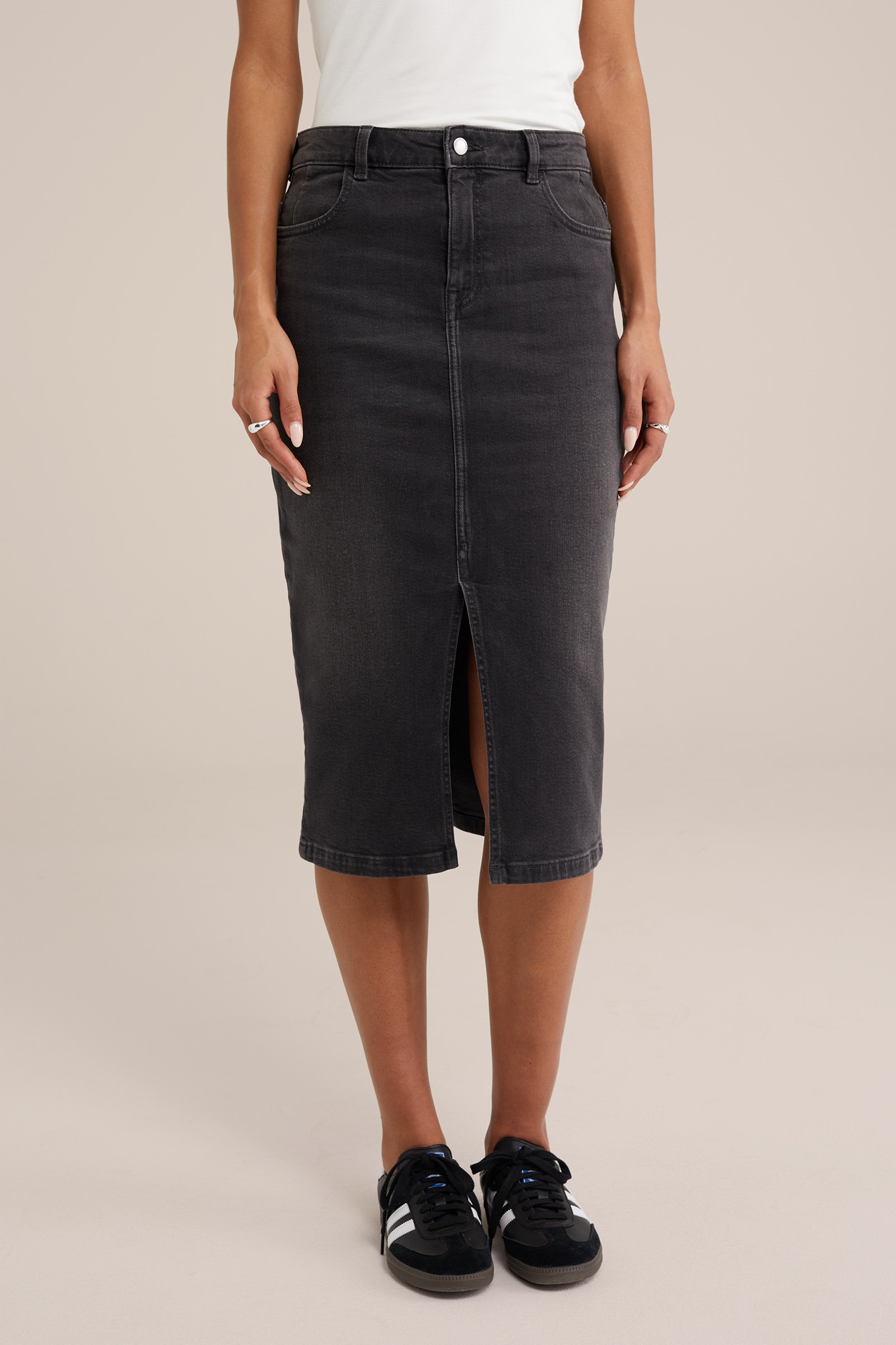 high rise denim rok Blue Ridge Donkergrijs