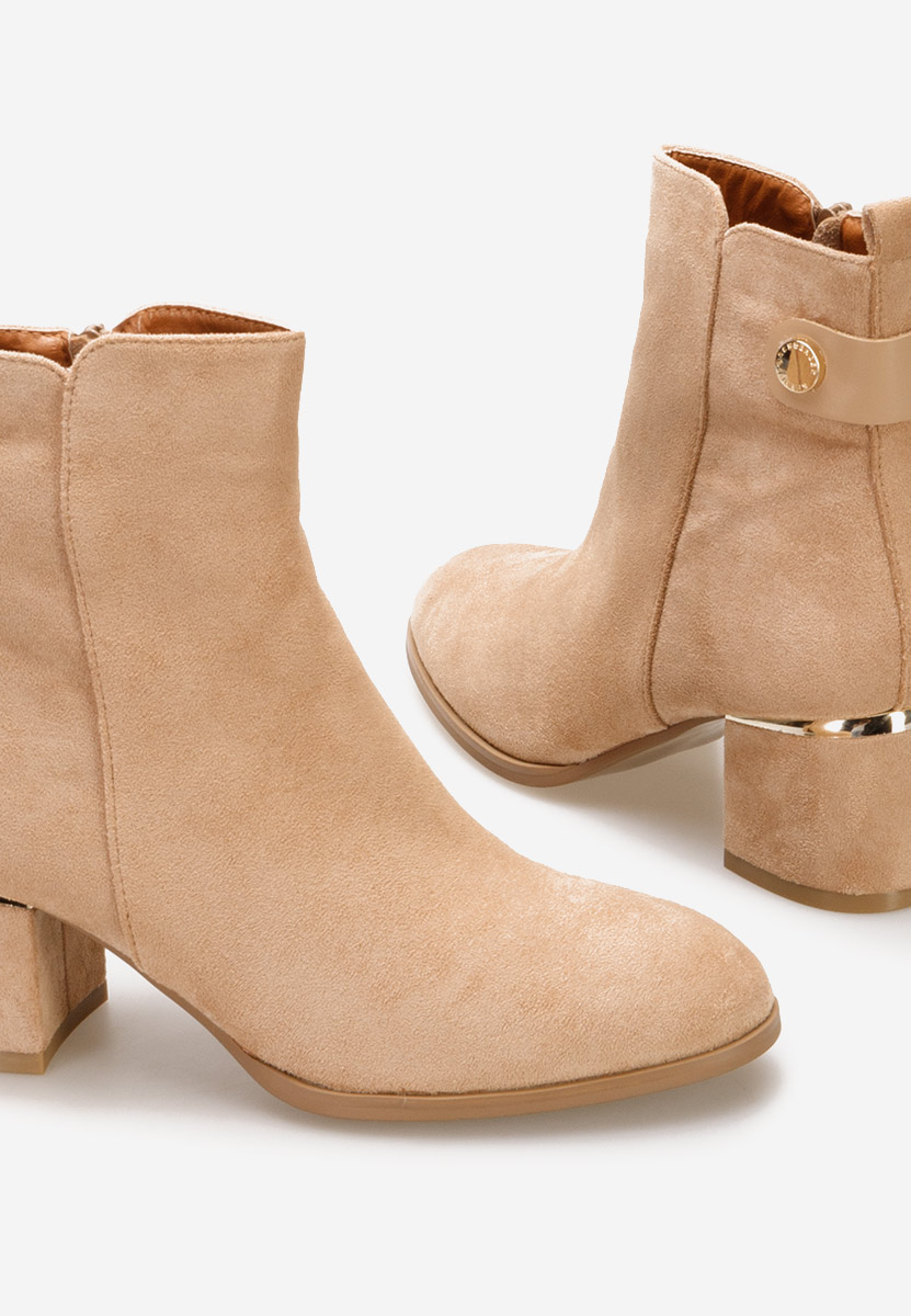 Bottines à gros talon kaki Sikora