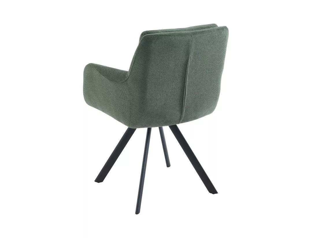 Lot de 2 chaises avec accoudoirs en tissu et métal noir - Kaki - ZOLEVY de Maison Céphy