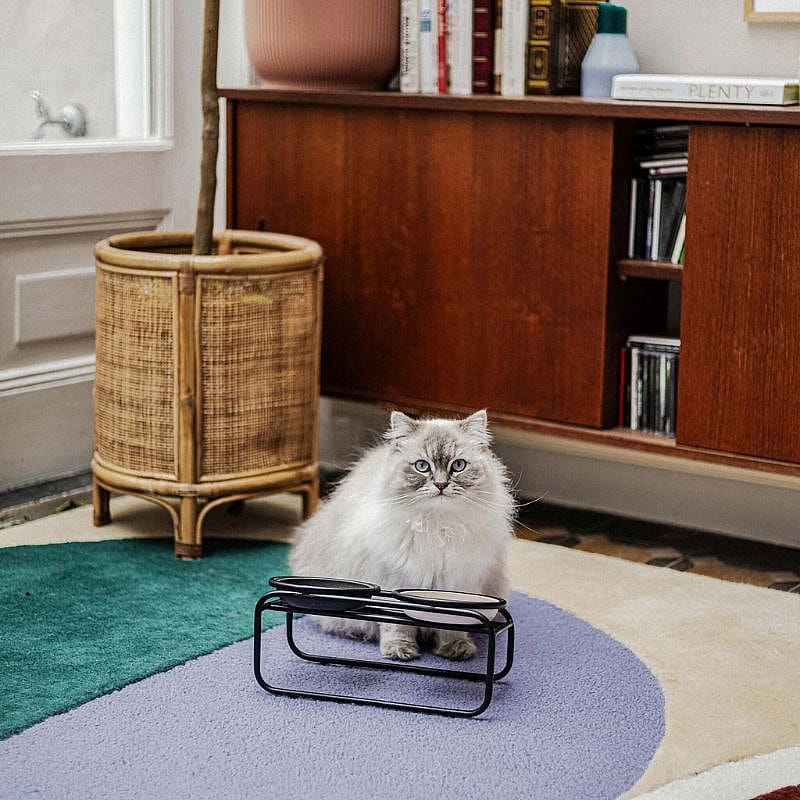 District 70  BUTLER Voerbakstandaard Kat | Zwart | 15775.1