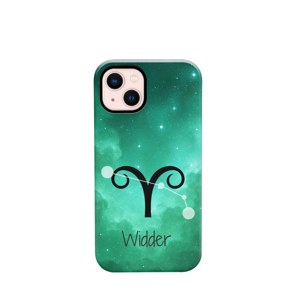 iPhone 13 Hybrid (Kunststoff / Gummi) Hülle Widder 2 - Grün