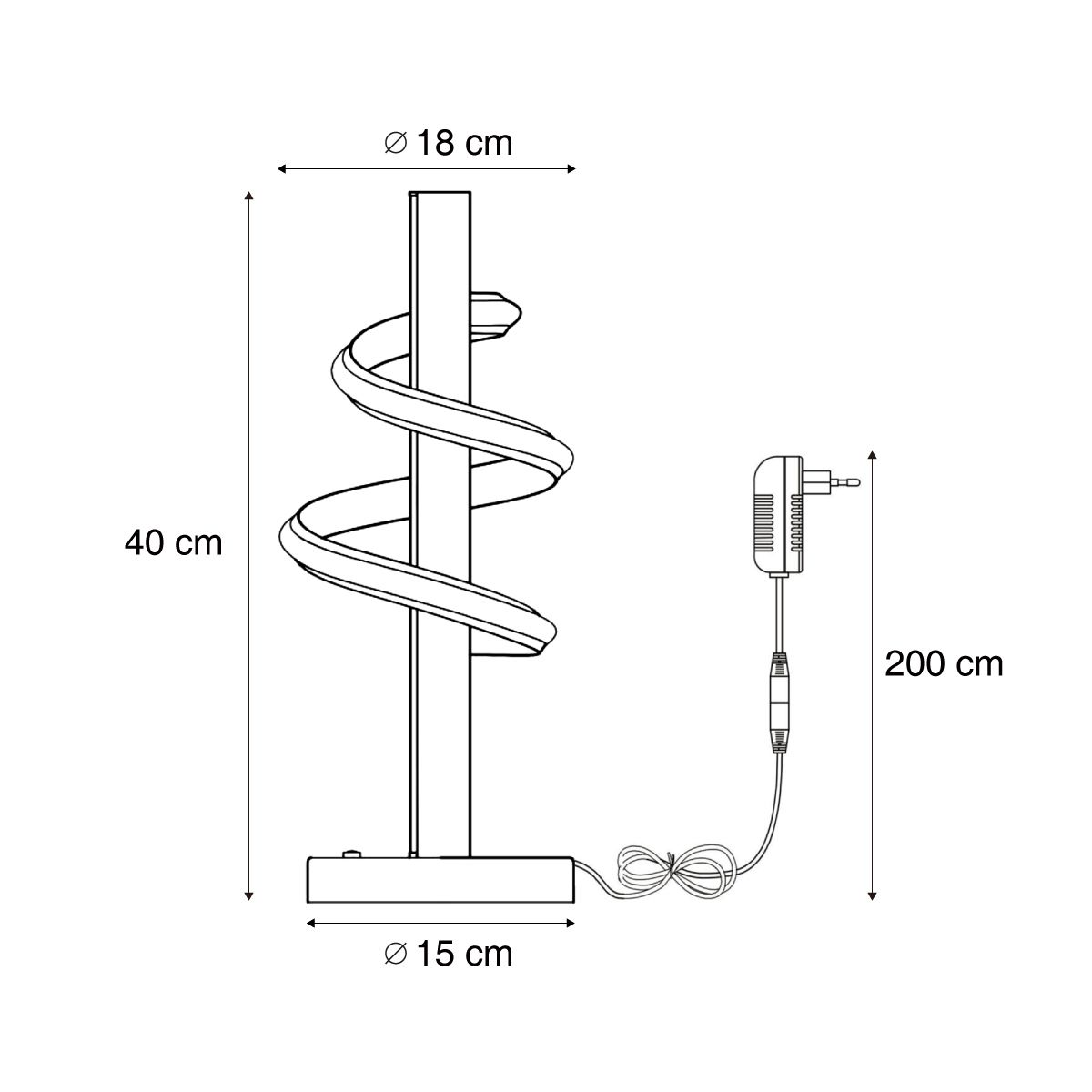 Design tafellamp zwart incl. LED dimbaar - Rolla