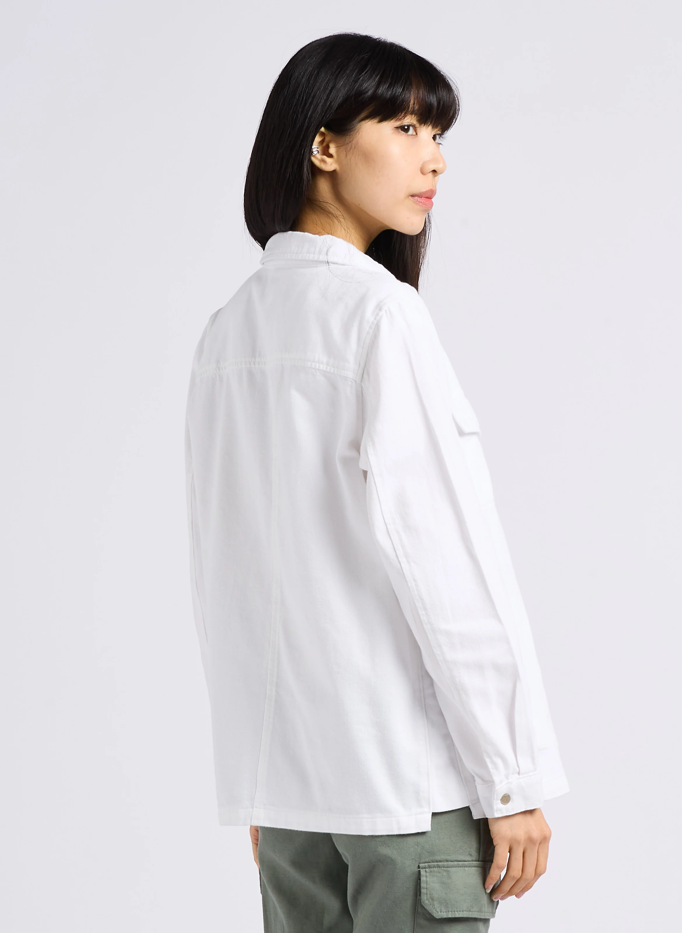 NADINE - Surchemise col classique en coton | Blanc