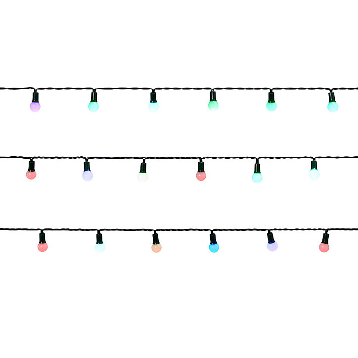Guirlande lumineuse LED intérieure multicolore câble vert 1 fonction 13 m