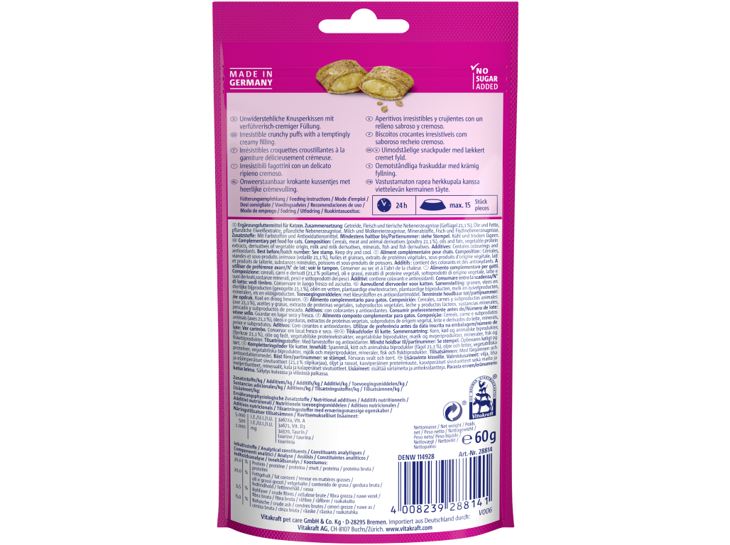 SNACK GATO VITAKRAFT CRISPY CRUNCH FRANGO 60G