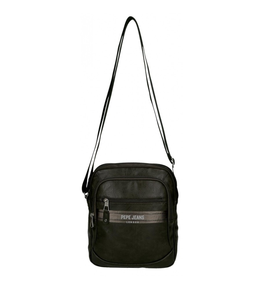 Bolsa de ombro para tablet Pepe Jeans Horley com dois compartimentos, preta.