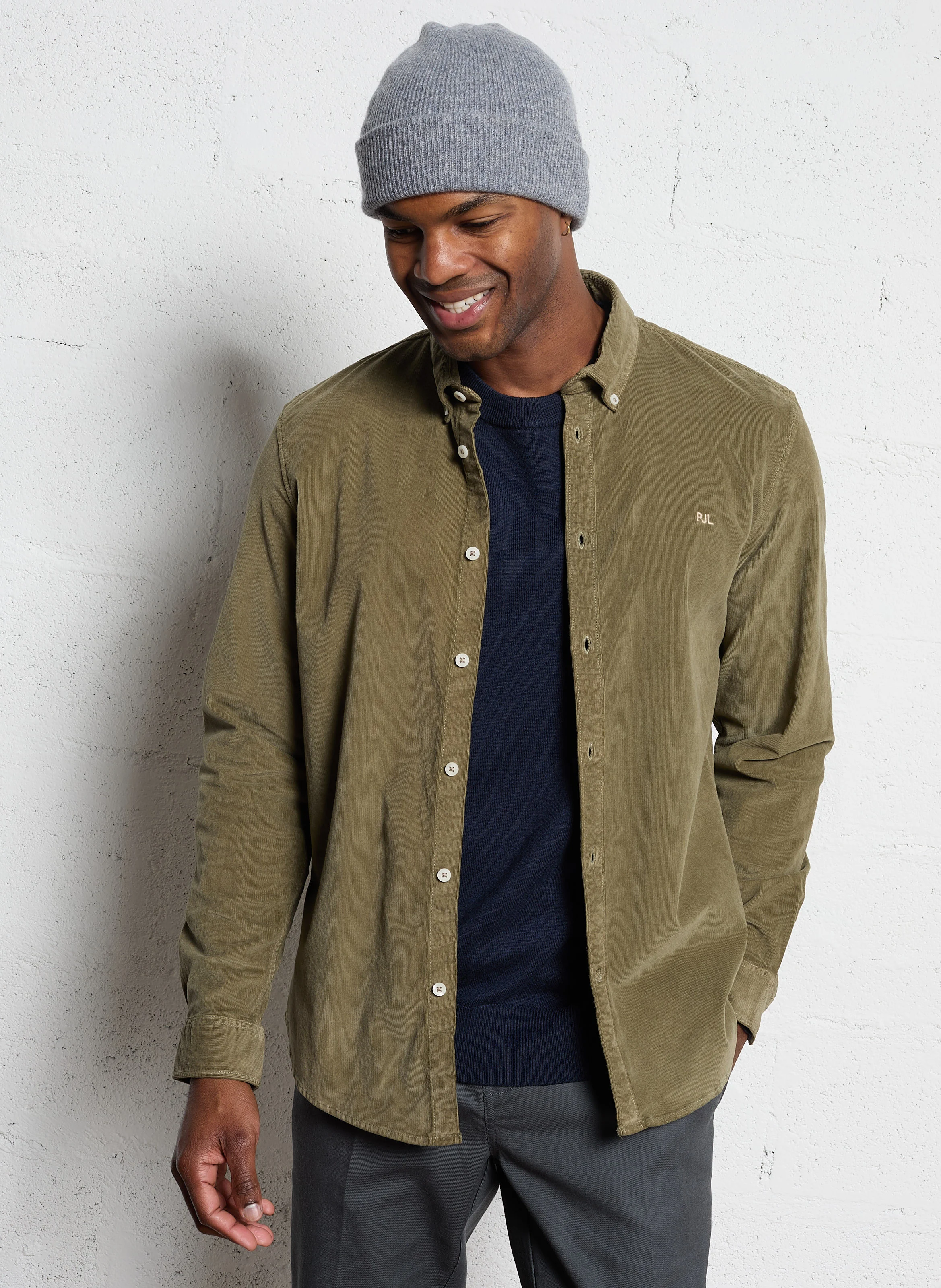 MILLER - Chemise col classique en coton mélangé | Vert