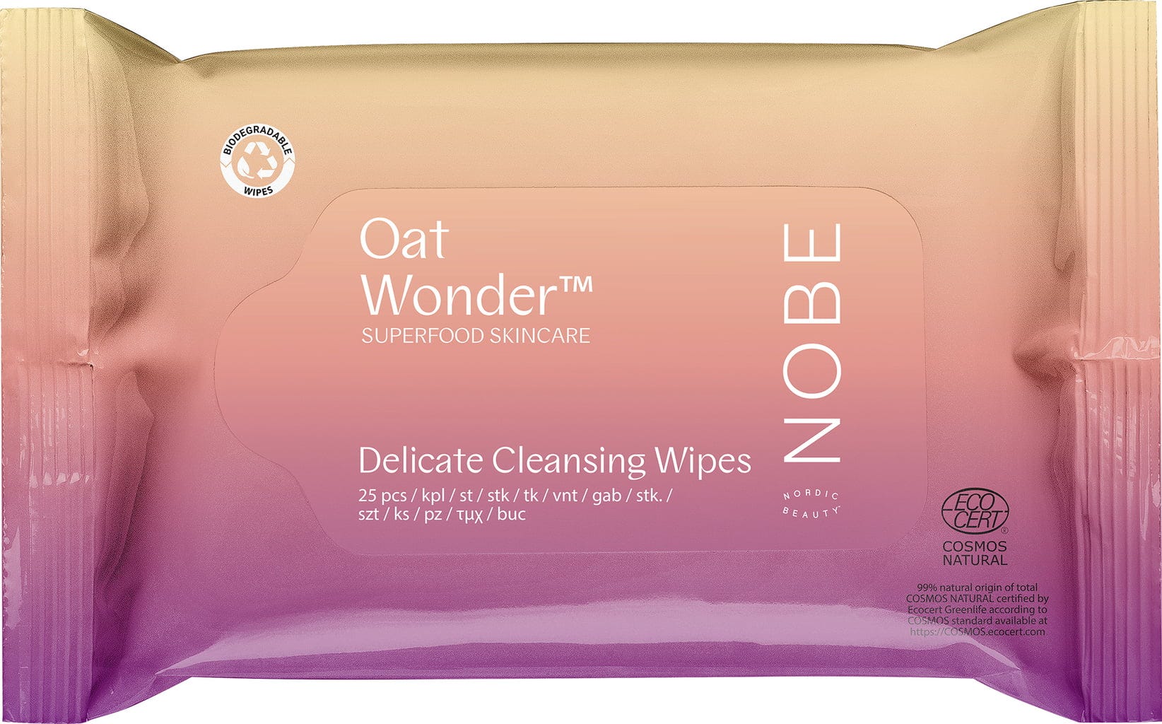 NOBE Nordic Beauty  Oat Wonder® Delicate Cleansing Wipes, 25 Stk