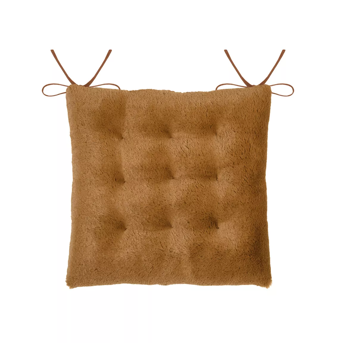 Coussin de chaise carré fausse fourrure (40 x 40 cm) Asgard Camel