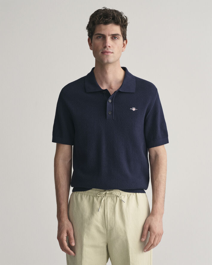 Gant STRUCTURED COTTON SS POLO Evening blue