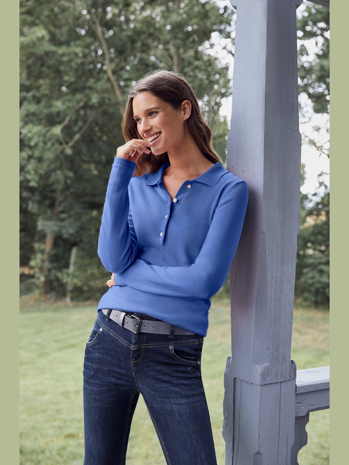 Pull polo style polo classique avec patte de boutonnage et boutons