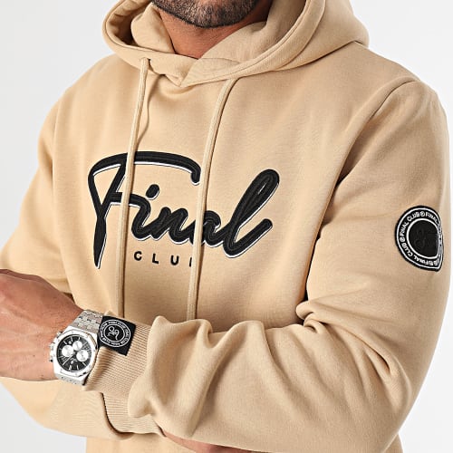 Sweat Capuche Broderie Signature 1094 Beige