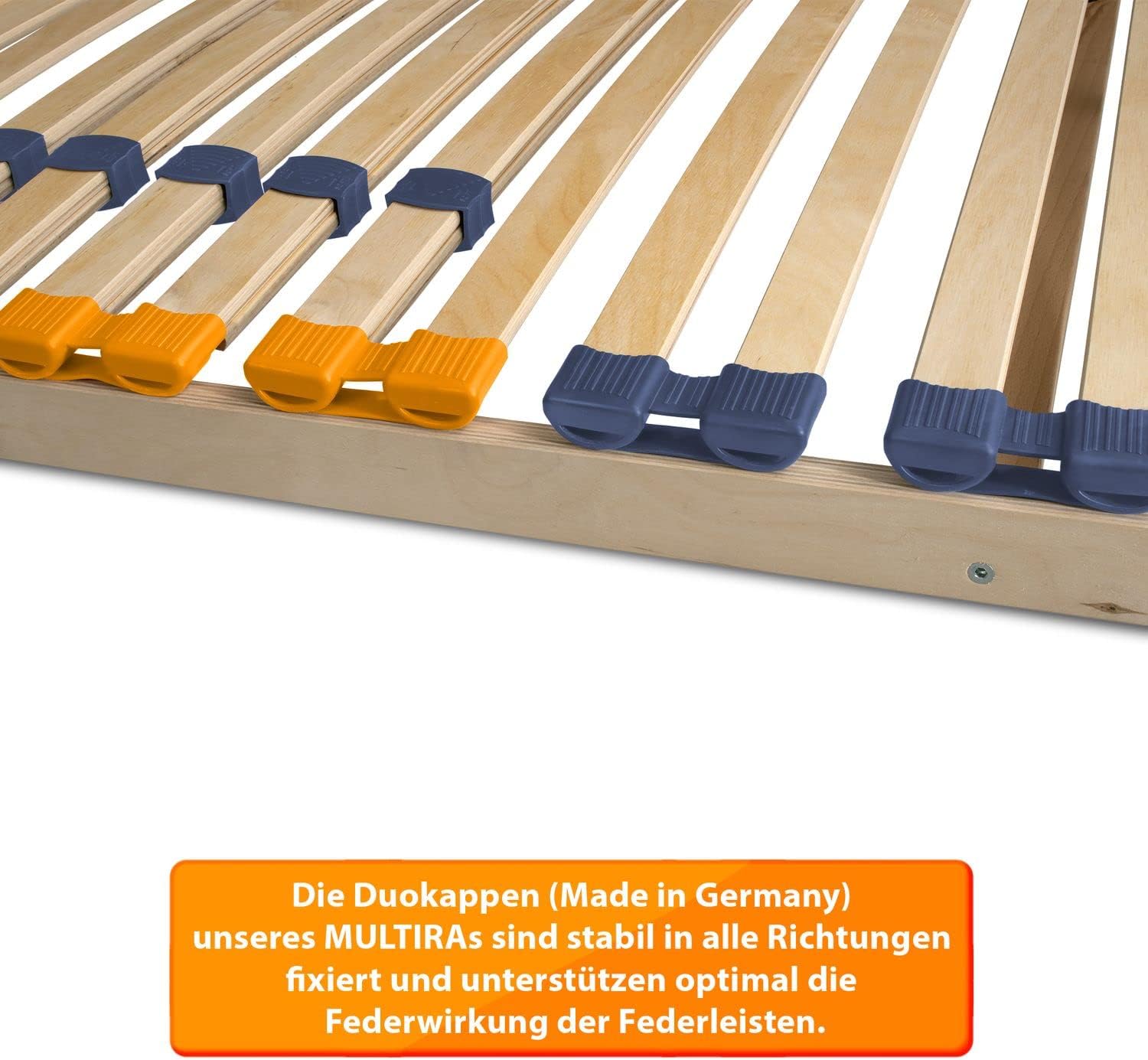 Partner-Set 2 x Lattenrost MULTIRA 90 x 200 cm starr 7-Zonen 28 Leisten Härtegrad verstellbar
