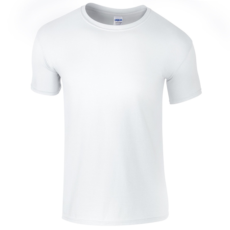 Camiseta básica de manga curta macia, 100% algodão grosso, Gildan