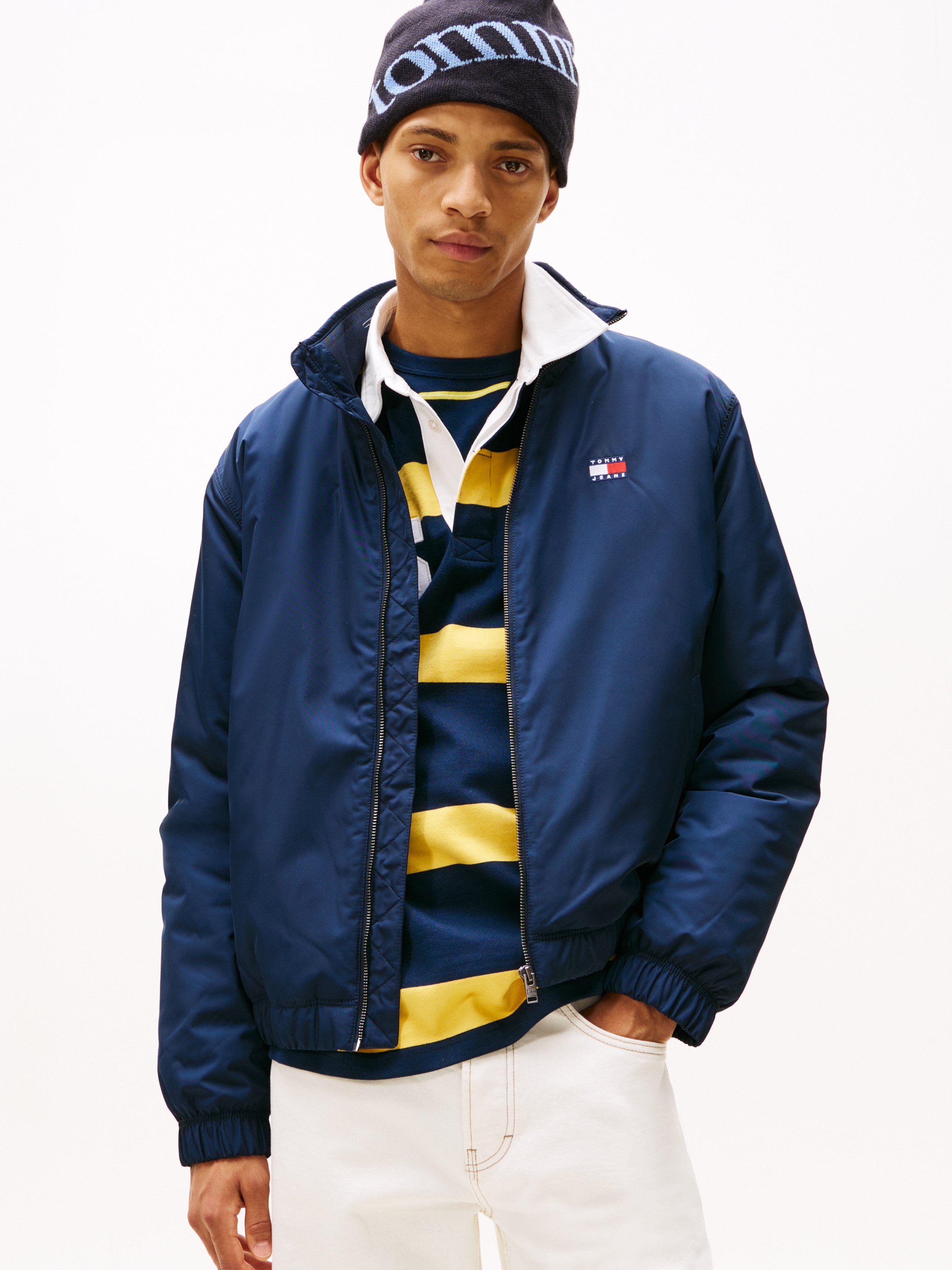Tommy Jeans Blouson »TJM ESSENTIAL PADDED JACKET EXT« Freizeitjacke, Übergangsjacke glänzend, Stretchbündchen, Stehkragen