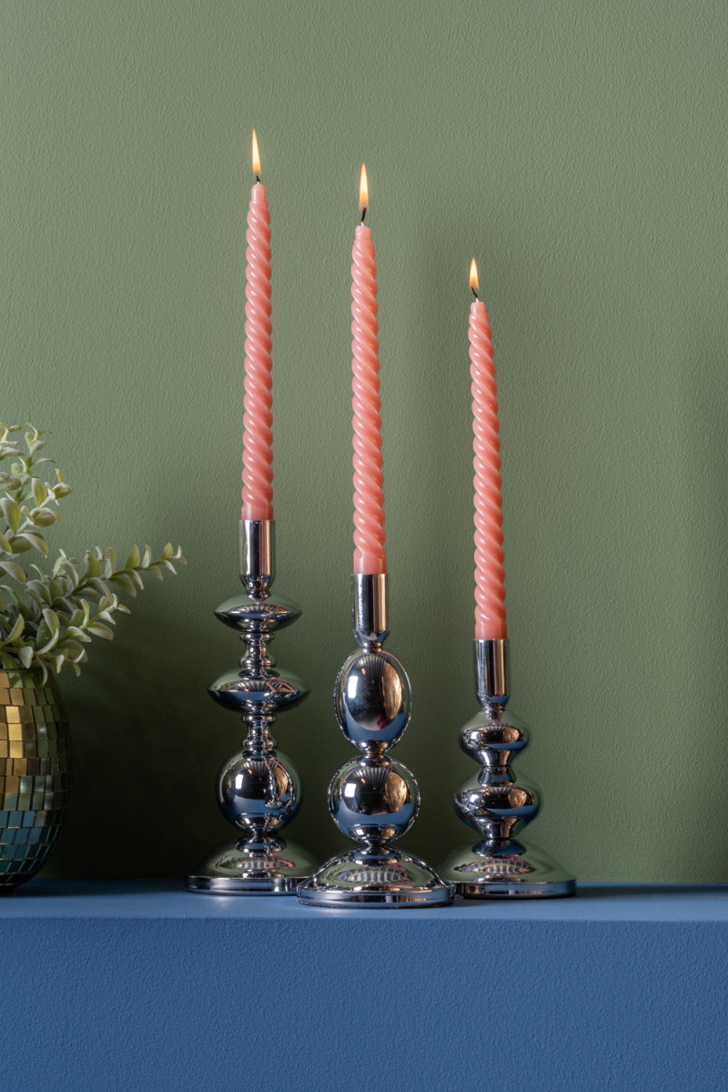 Candle Holder Dazzle Medium PT4074SI Chrome plated