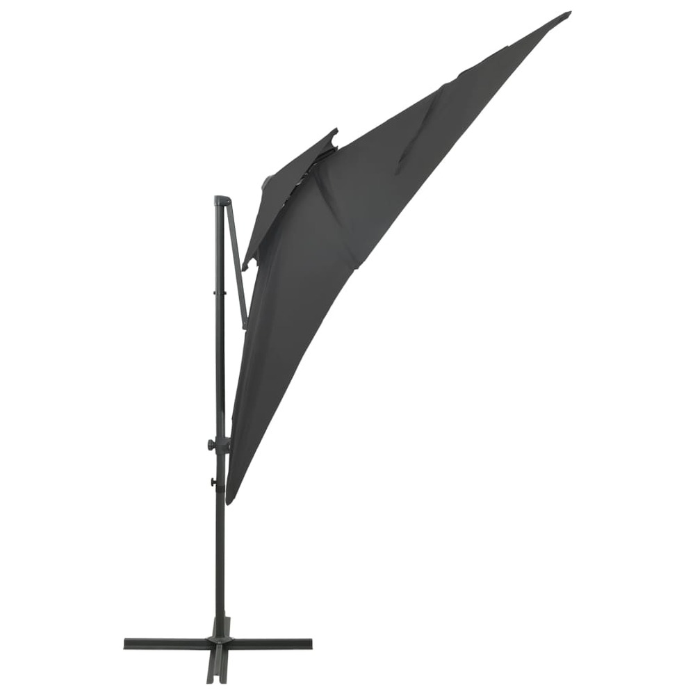 Parasol déporté à double toit 250 x 250 cm anthracite