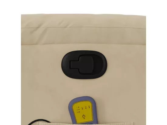 Fauteuil inclinable de massage crème tissu microfibre