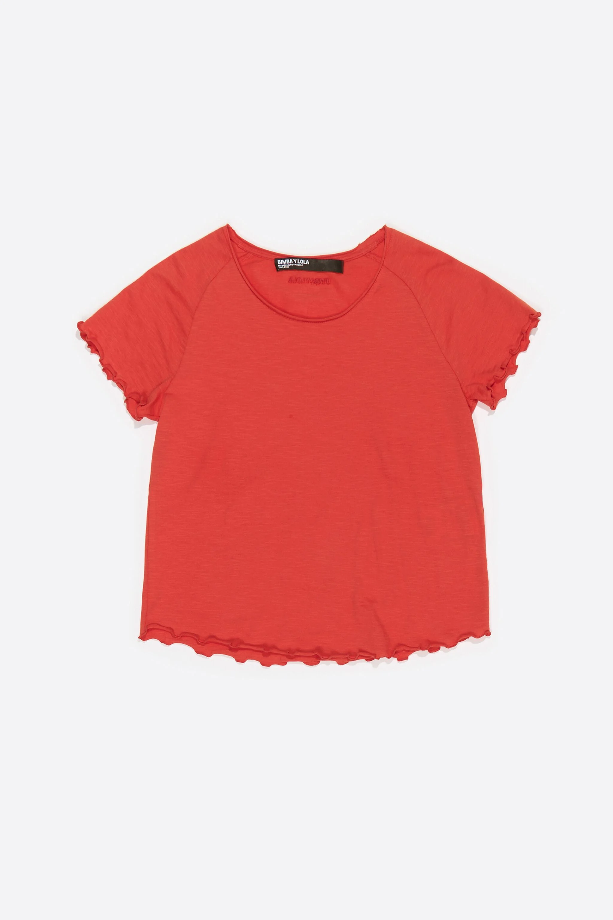 Camiseta raglan vermelha ajustada