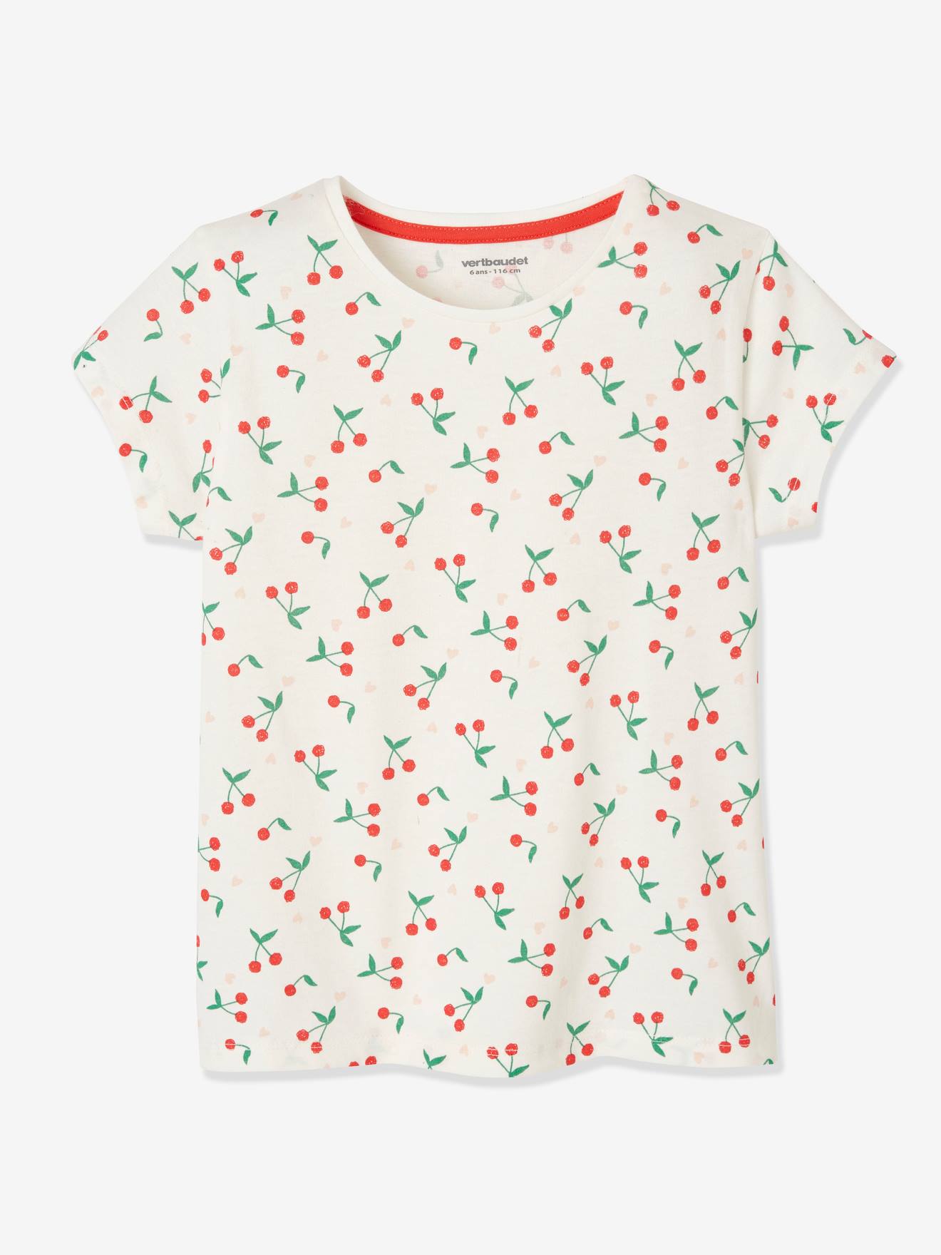 Conjunto de 2 pijamas com shorts, estampa bicolor cereja e branco claro/multicolorido.