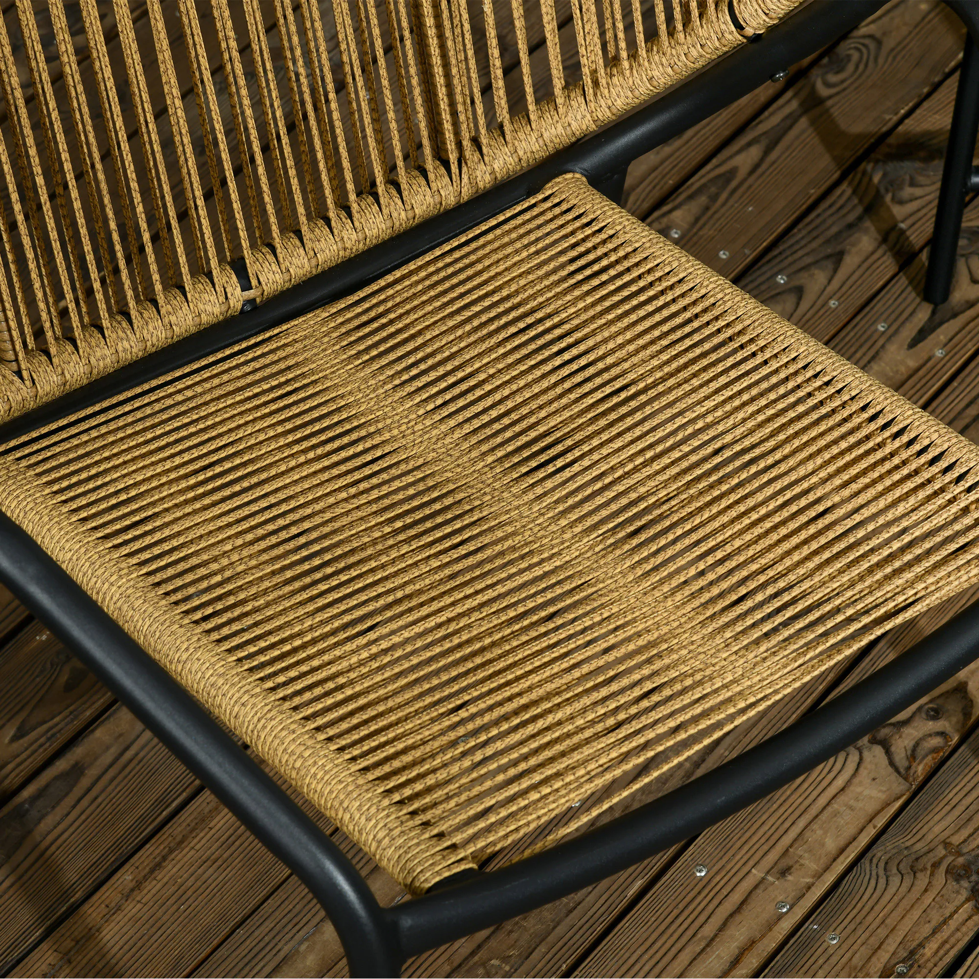 Outsunny Gartenbistro-Set mit Beistelltisch und Sitzkissen grün 65L x 60B x 77H cm