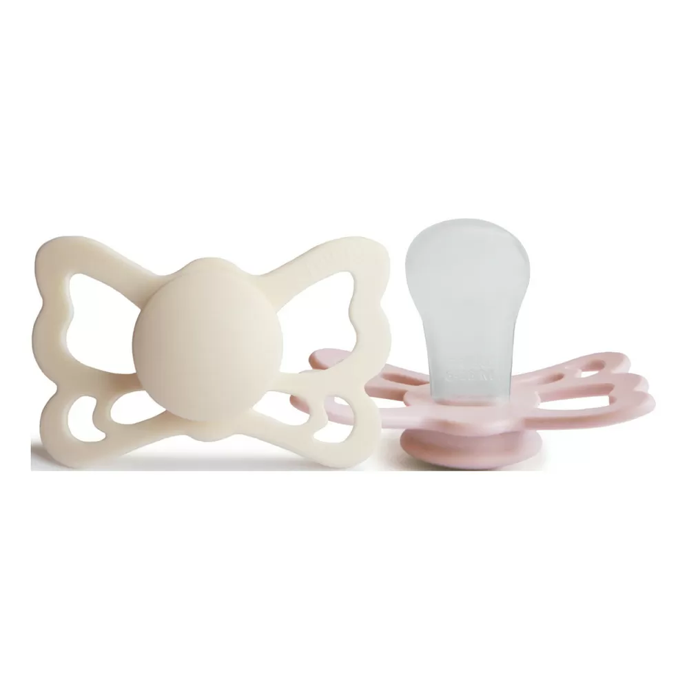 FRIGG Butterfly Anatomisk Silikone Cream/Blush str. 2 - 2 stk.