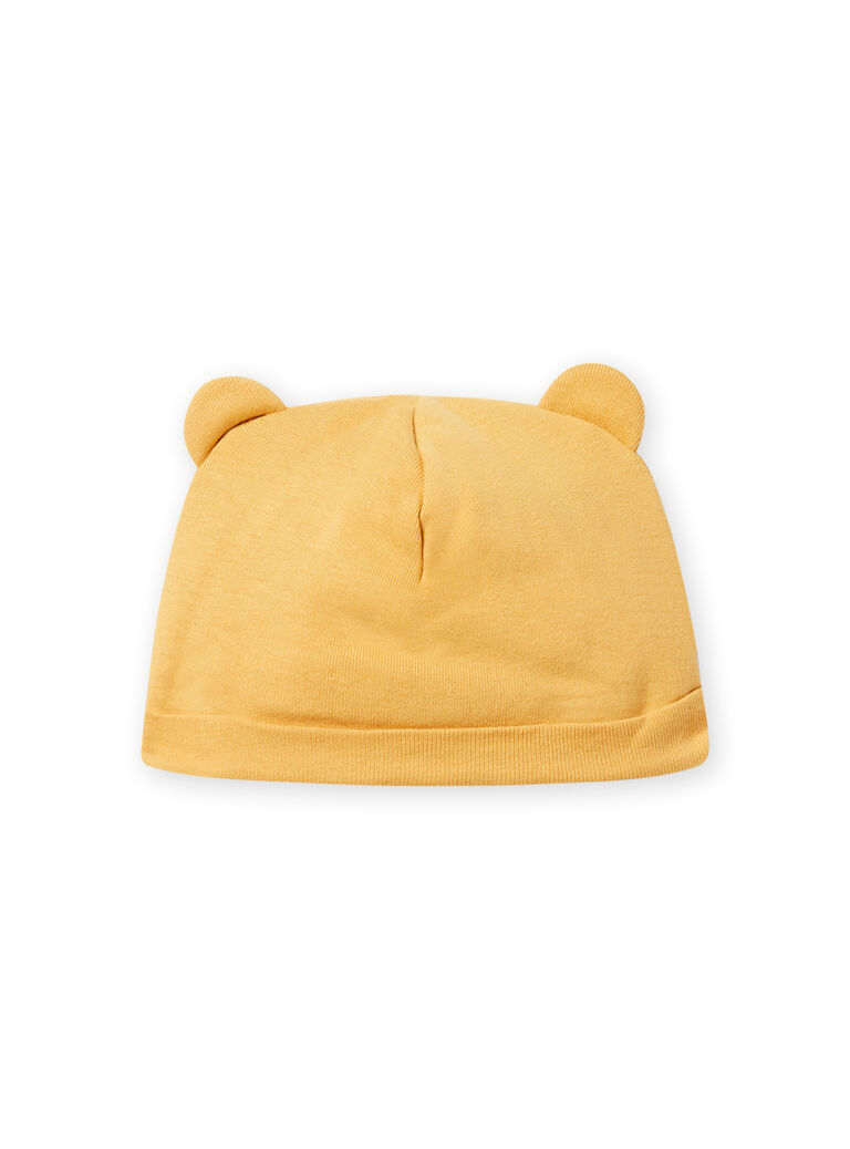 Bonnet jaune mimosa à oreilles naissance mixte