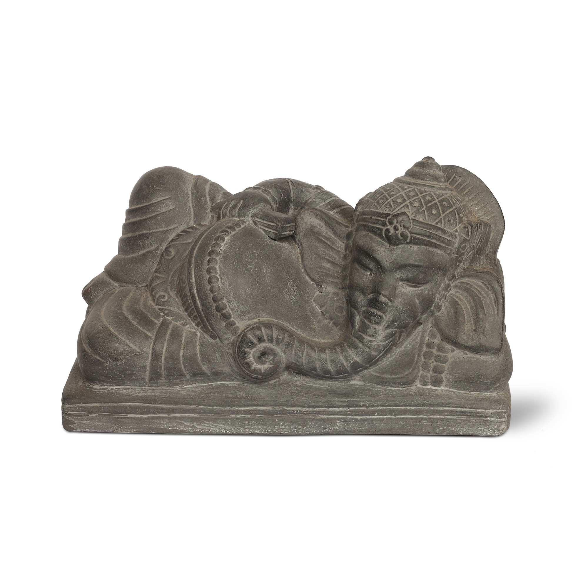 Ton-Skulptur 'Ganesha liegend', B 32 cm, H 19 cm, T 15 cm von fischer's lagerhaus