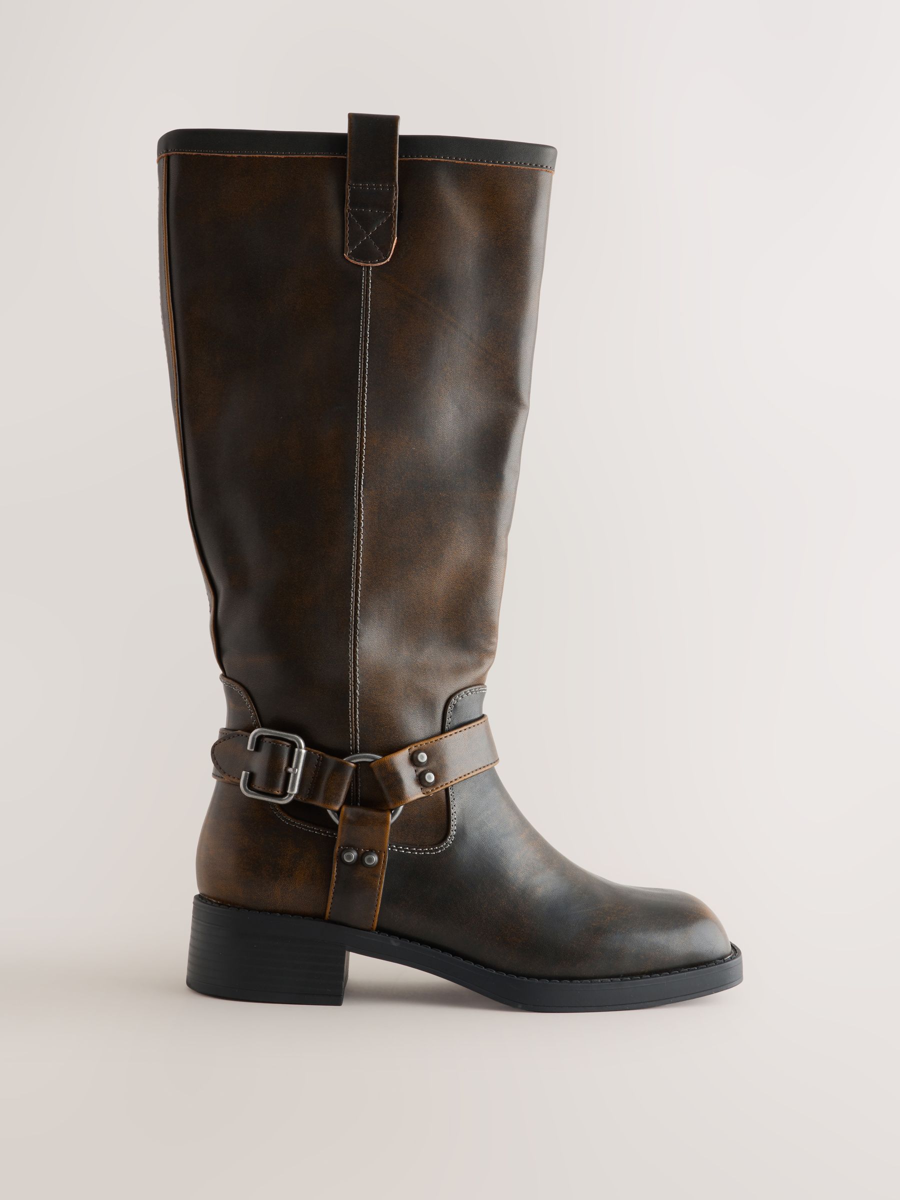 Chocoladebruin - Forever Comfort® Knee High Biker Boots