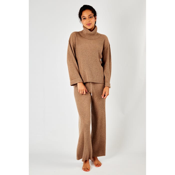 Veritas-Loungewear trui ribbel rolkraag