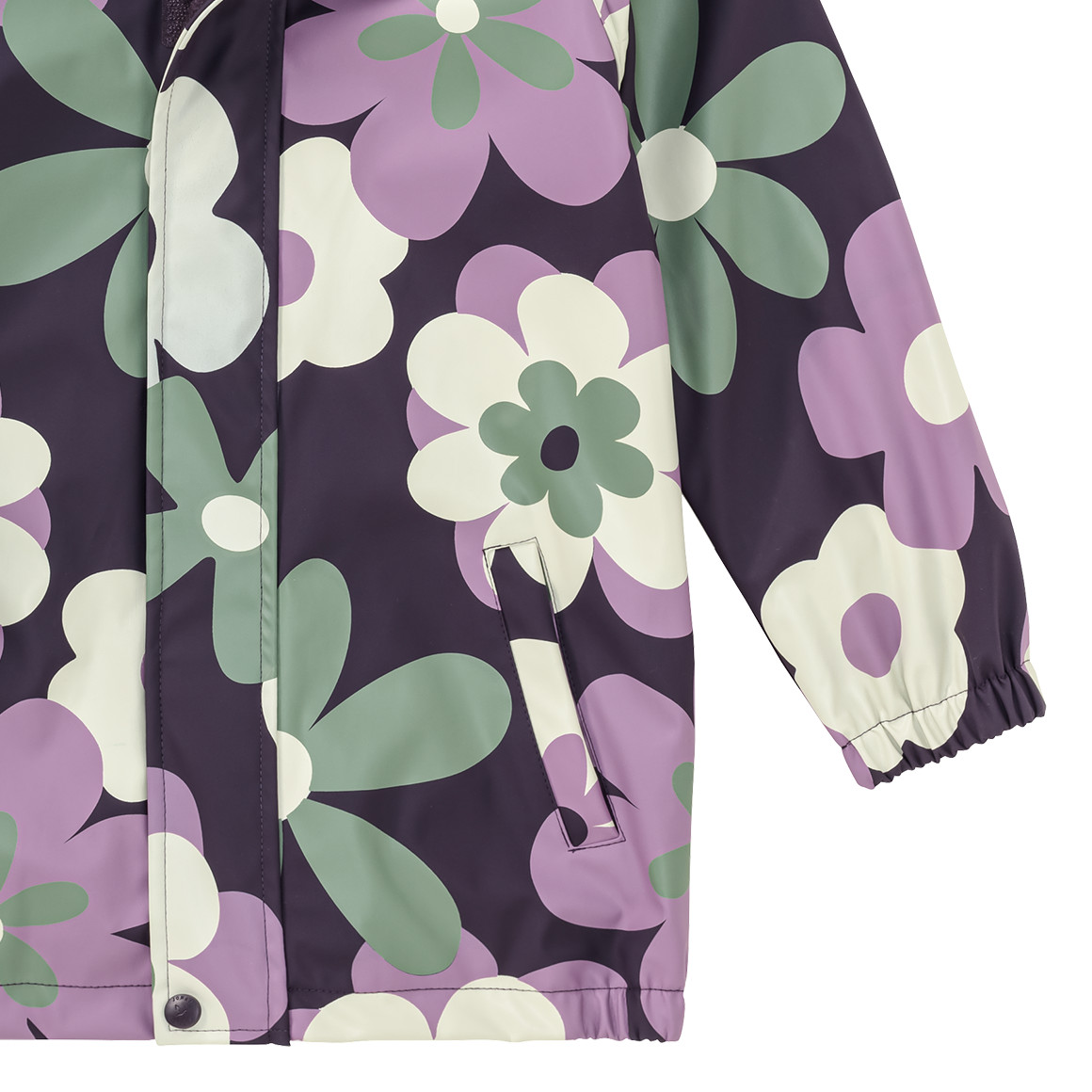 Jonas Nielsen Mädchen Regenjacke mit Blumen-Print dunkellila / creme / helllila