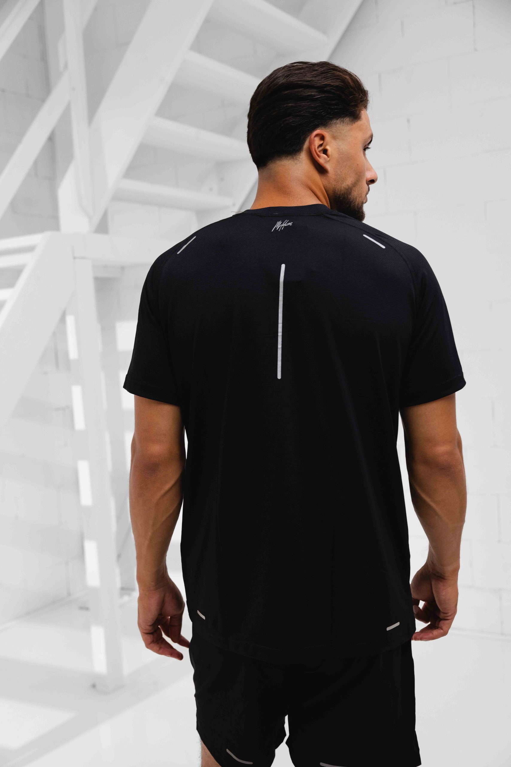 Malelions Padel Hexagon T-Shirt Heren Zwart