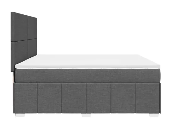 Sommier à lattes de lit avec matelas Gris foncé 180x200cm Tissu