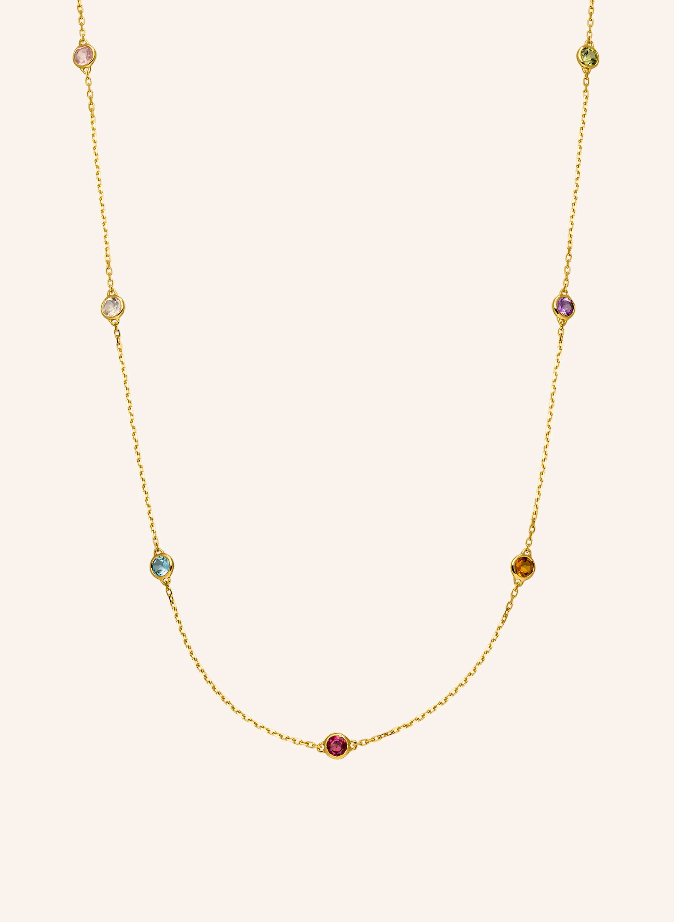 Leaf Halskette FINE GEMS aus14 Karat Gelbgold