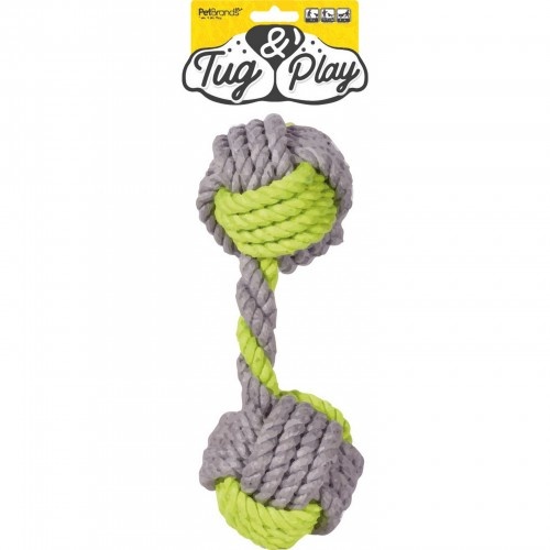 Conjunto com 3 brinquedos de corda para puxar e brincar, nas cores verde e cinza.