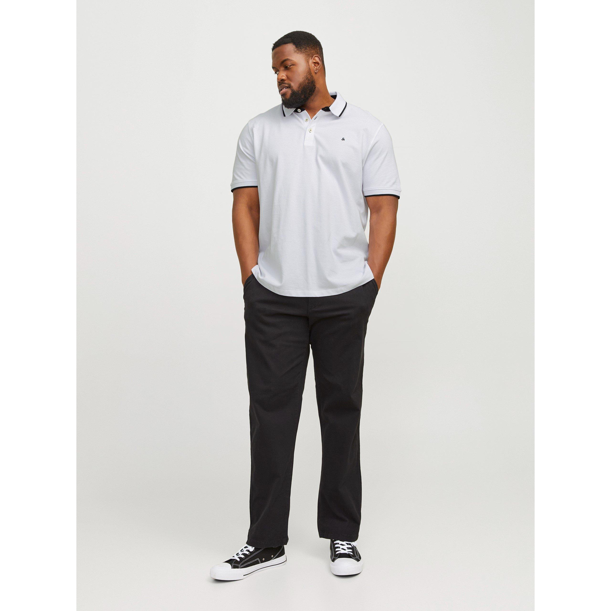 Jack and Jones Jack Paulos Tipped Pique Short Sleeve Polo Shirt Mens Plus Size
