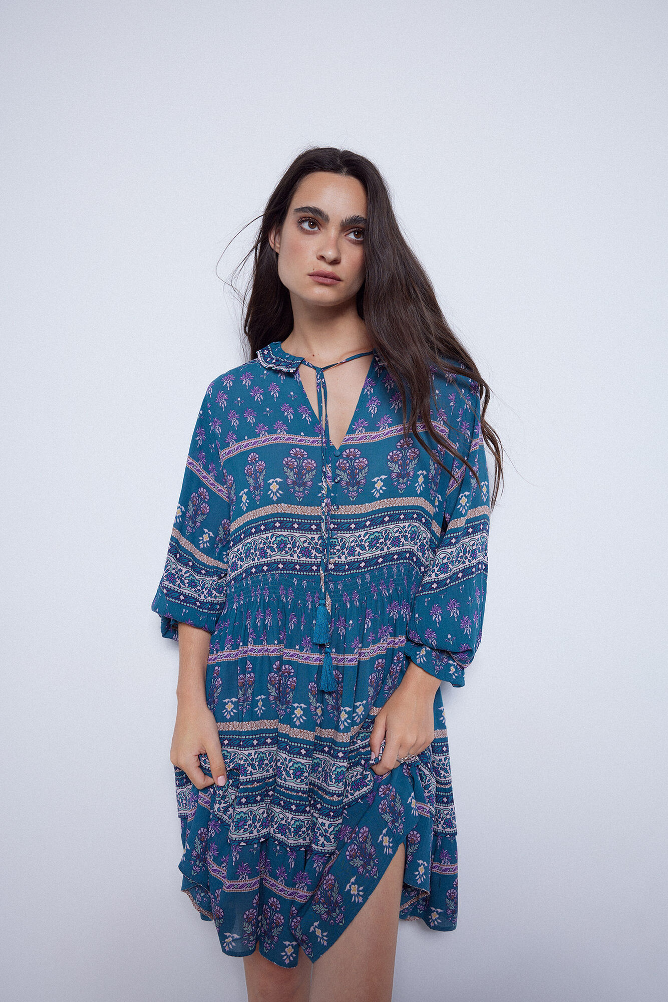 Vestido curto estampado