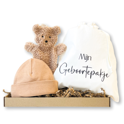 Hip&Mama box | Kraamcadeau naturel  Jollein speendoekje
