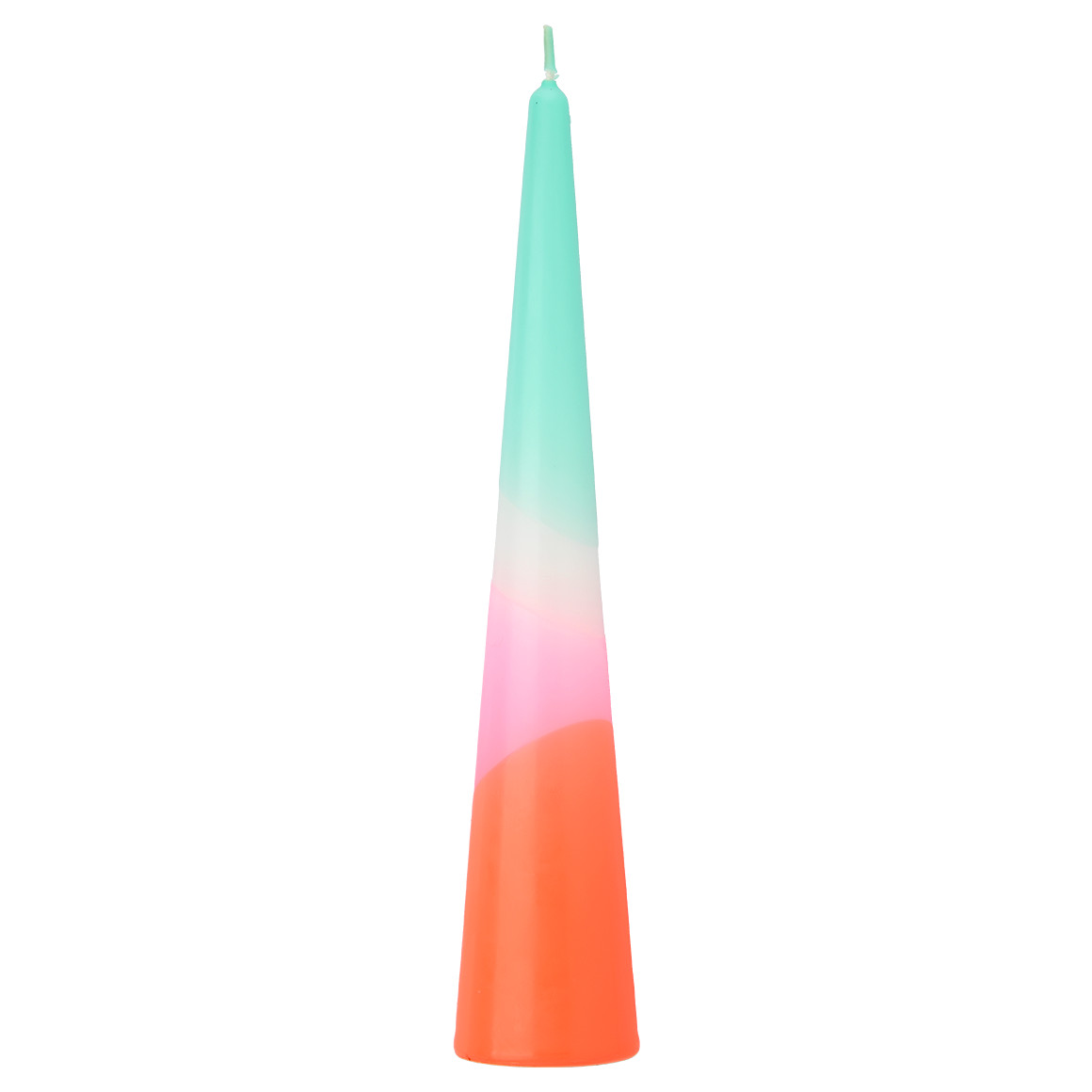 My Home Kerze in Kegelform neonorange / pink / helltürkis