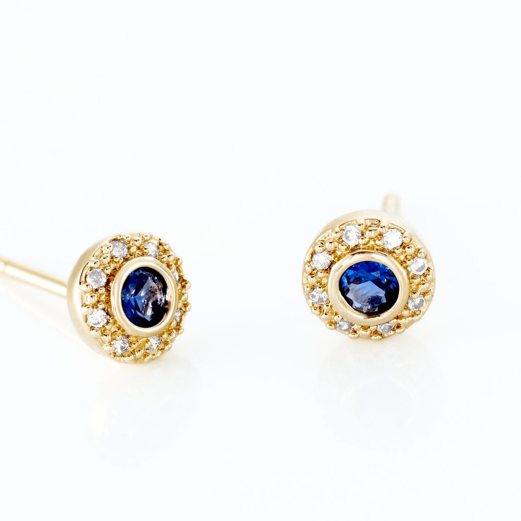 Boucles D'oreilles Puces Plaqué Or Eugenie Pierre Synthétique