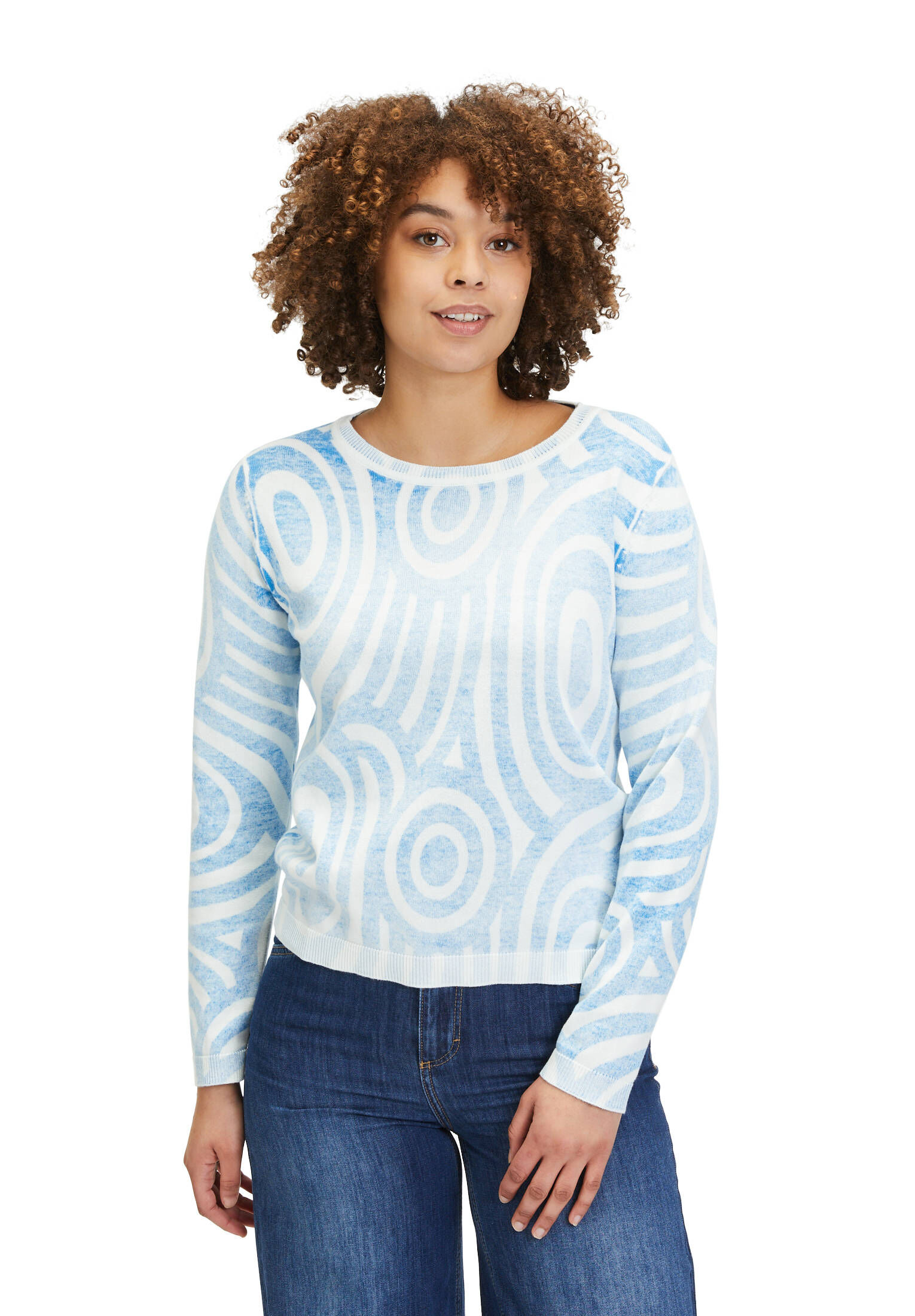 Cartoon| Damen Strickpullover mit Rundhalsausschnitt